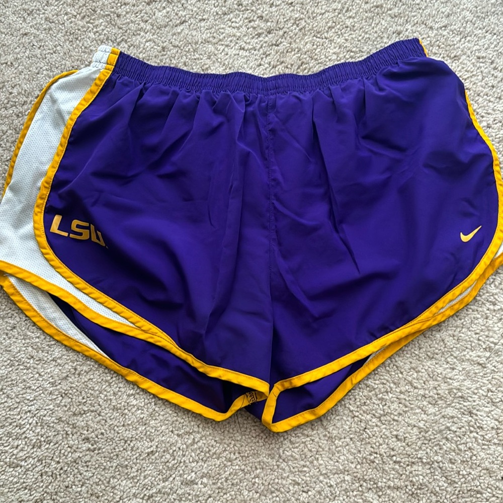 LSU nike running shorts.